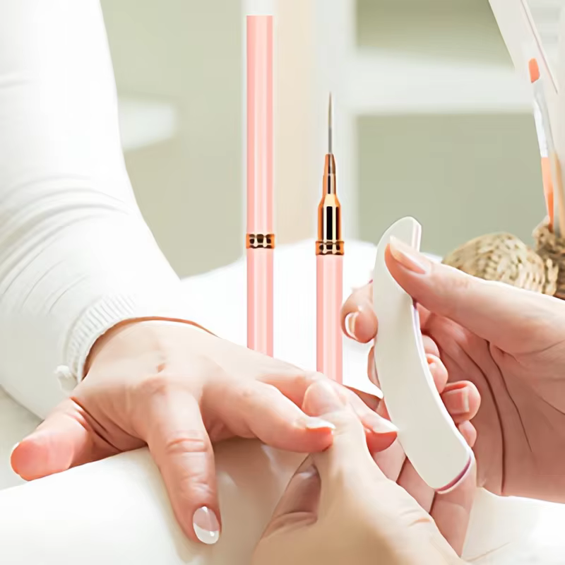 Ensemble de pinceaux pour vernis à ongles gel UV, 5 pièces, 7/9/11/15/25mm, rayures françaises, pein