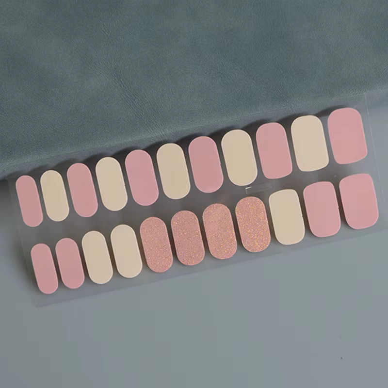 Film de Gel pour vernis à ongles à paillettes Flash à 22 doigts, autocollant imperméable et durable 
