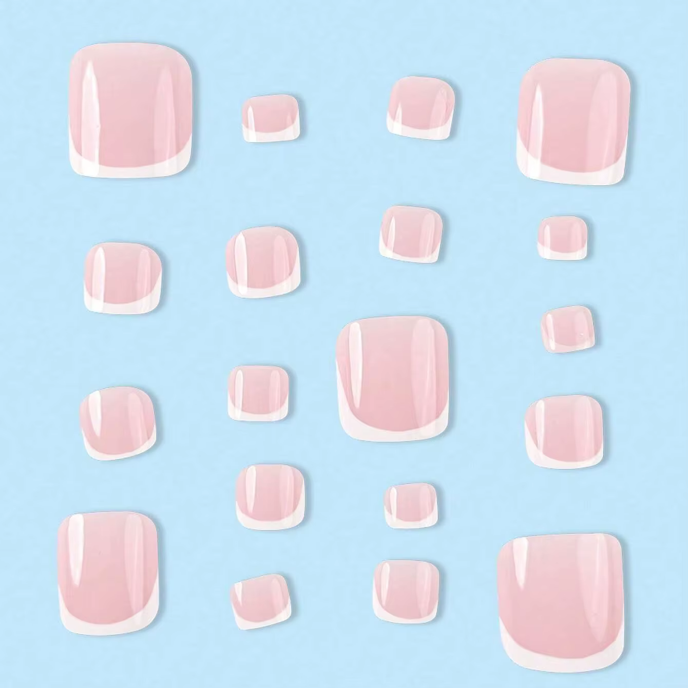 Faux orteils français pour femmes et filles, rose nickel é, couverture complète, court, carré, Parke