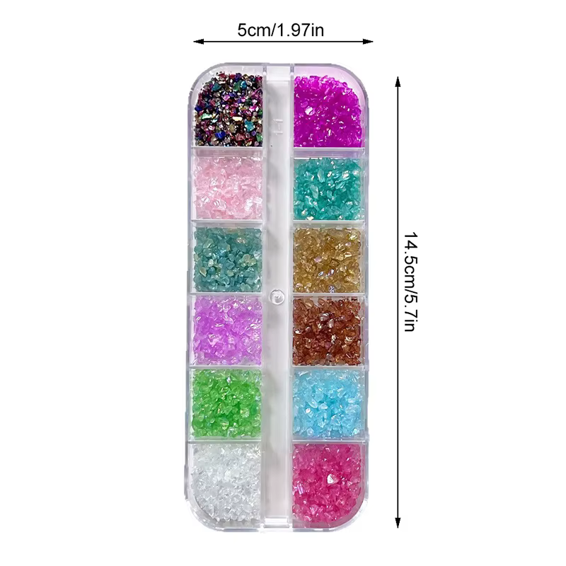 Décorations pour Nail Art, verre de cristal, pierres cassées, strass pour ongles, gravier irrégulier