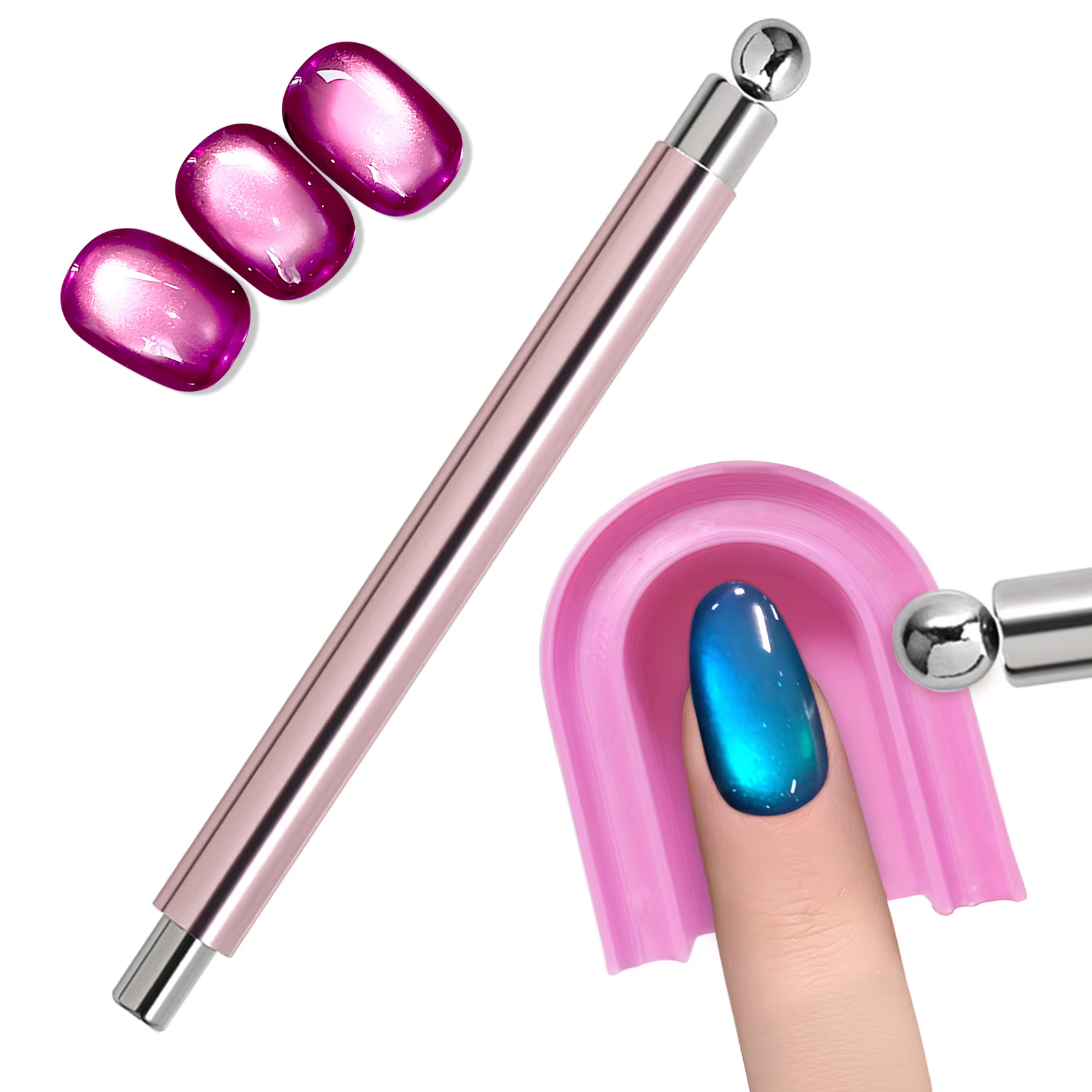 Outil de guidage de vernis Gel magnétique en forme de U, support d'assistant magnétique pour ongles 