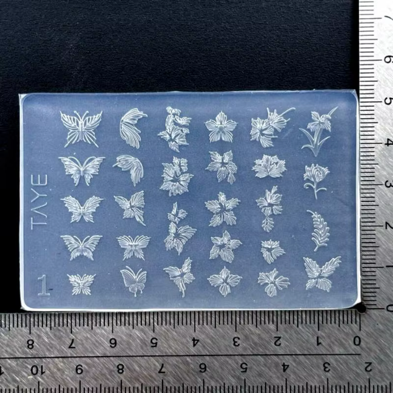 Moule papillon 3D pour Nail Art, Design floral Vintage, Silicone transparent, outil de manucure en R