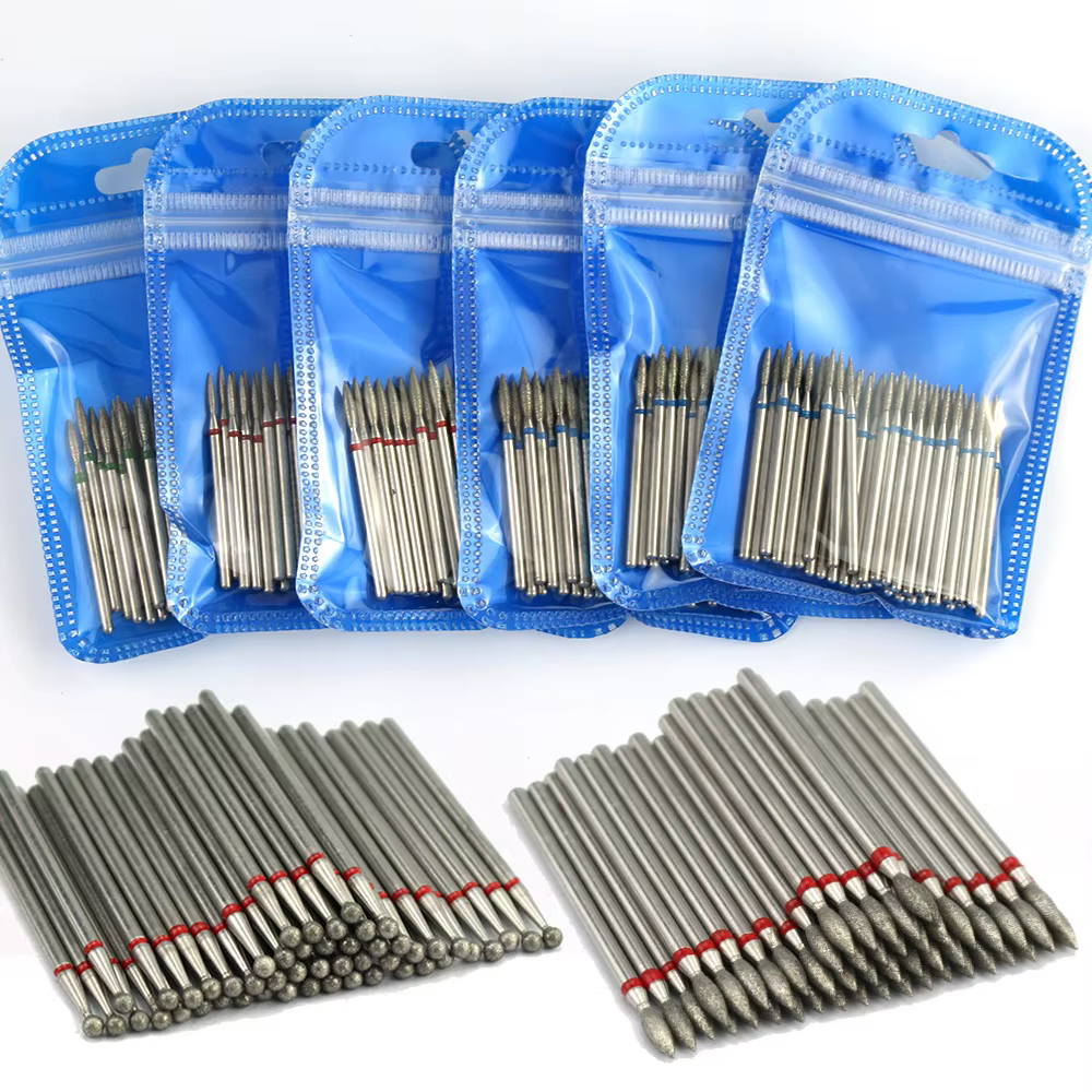 Perceuse à ongles en diamant, ensemble d'embouts de nettoyage des cuticules, fraise pour manucure, a