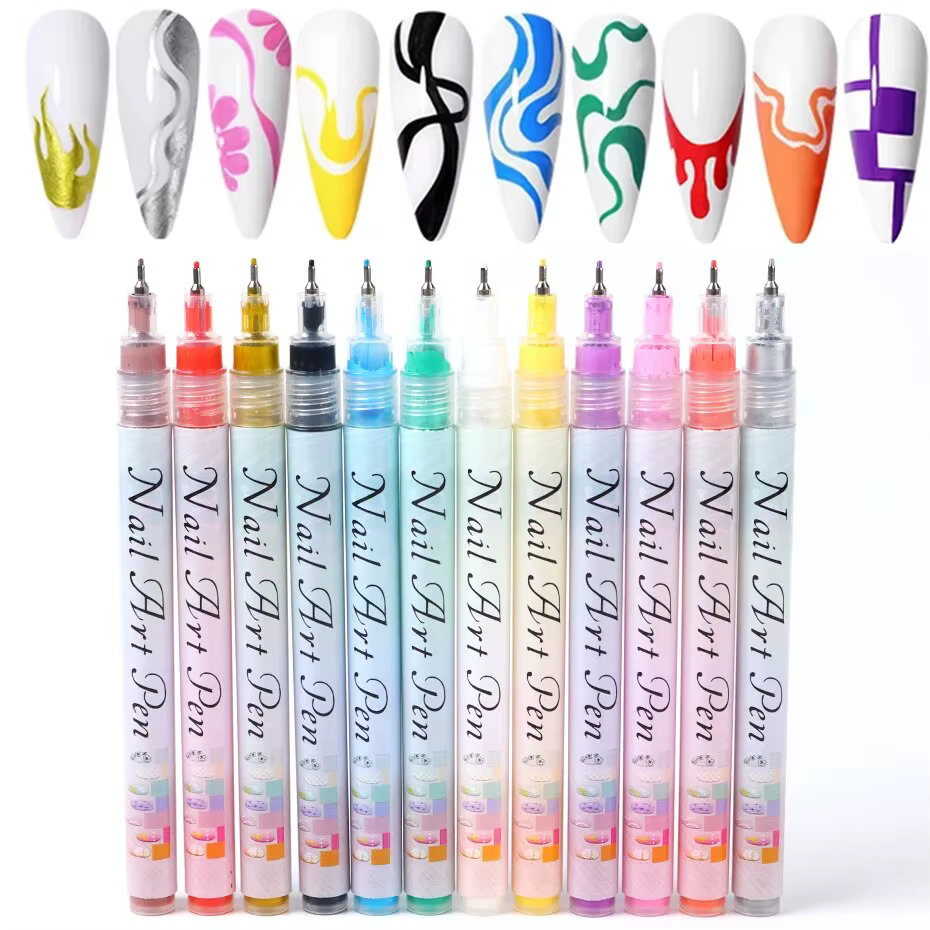 Stylo Graffiti pour Nail Art, marqueur pour dessin de lignes abstraites, détails fins, Design Floral