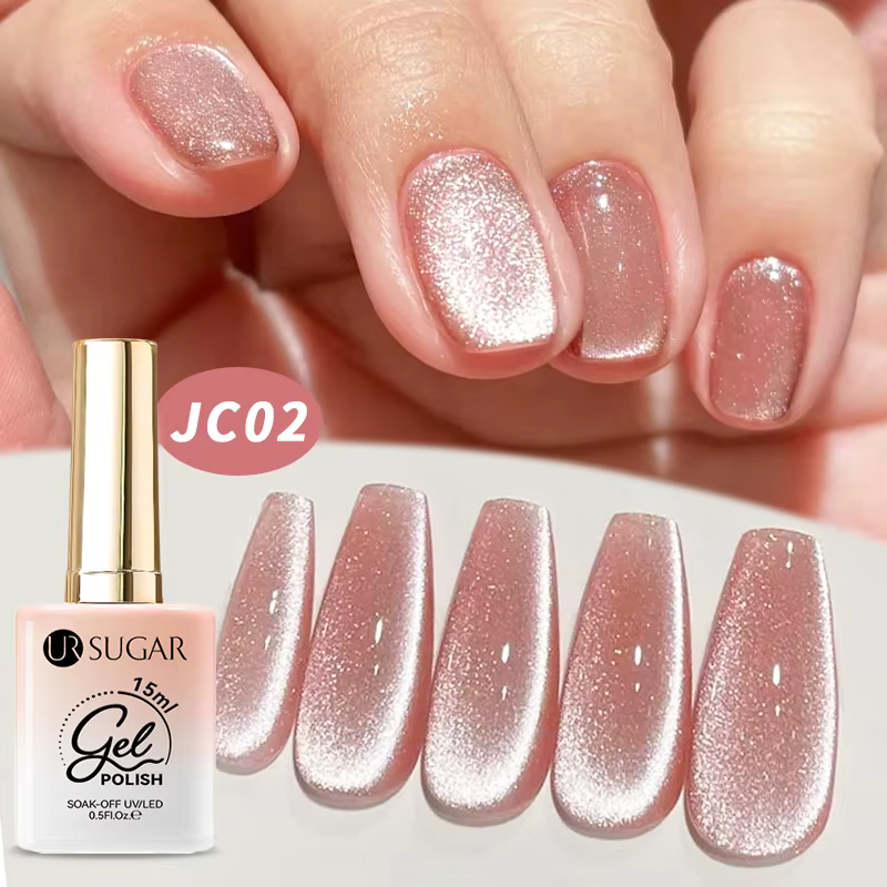 UR SUGAR 15ml gelée rose chat Gel magnétique vernis à ongles paillettes glace tremper céramique UV G