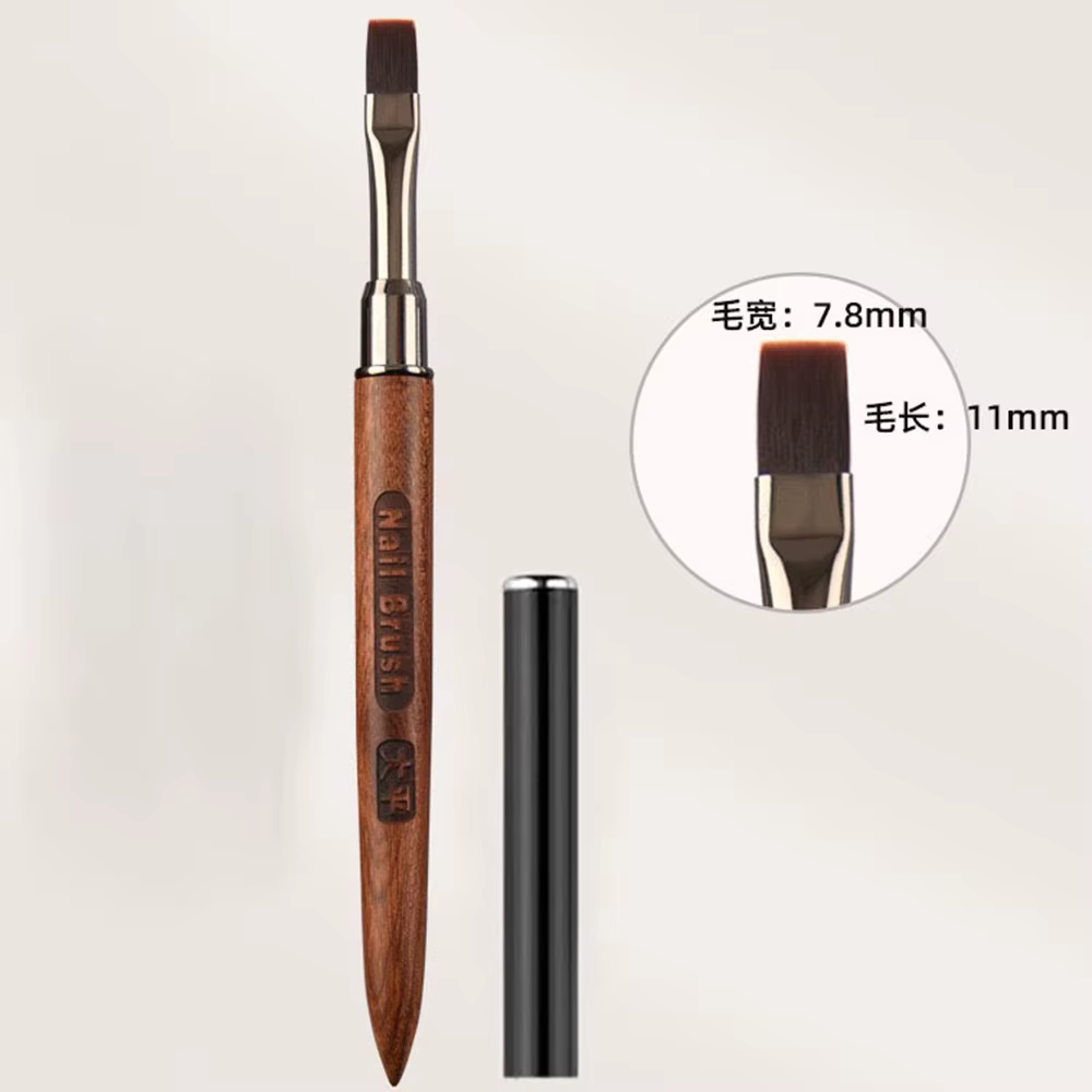 Pinceau à ongles en bois pour manucure, brosse acrylique, stylo d'extension de pointe de gel profess