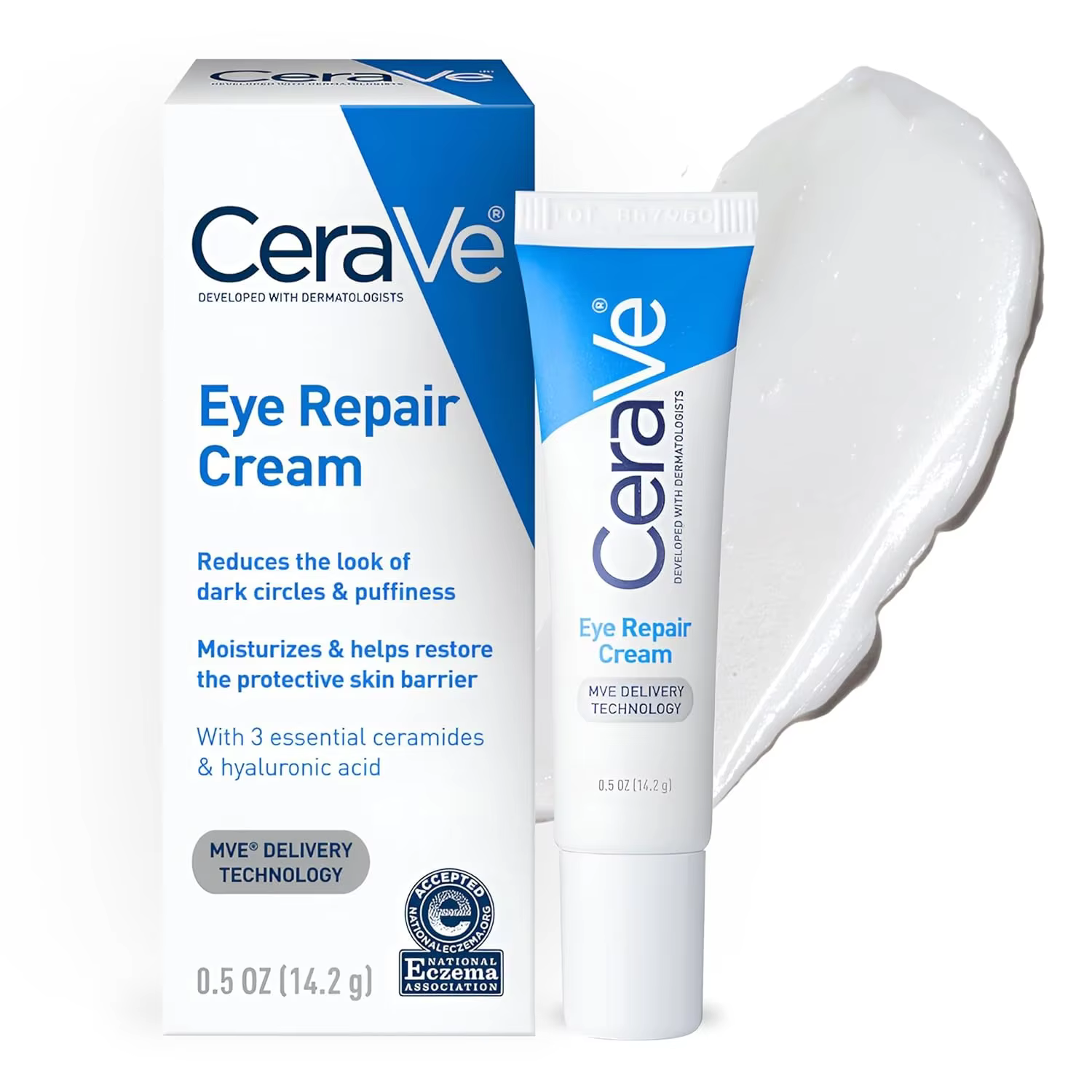 Crème réparatrice pour les yeux CeraVe, hydratant pour le contour des yeux avec acide hyaluronique, 