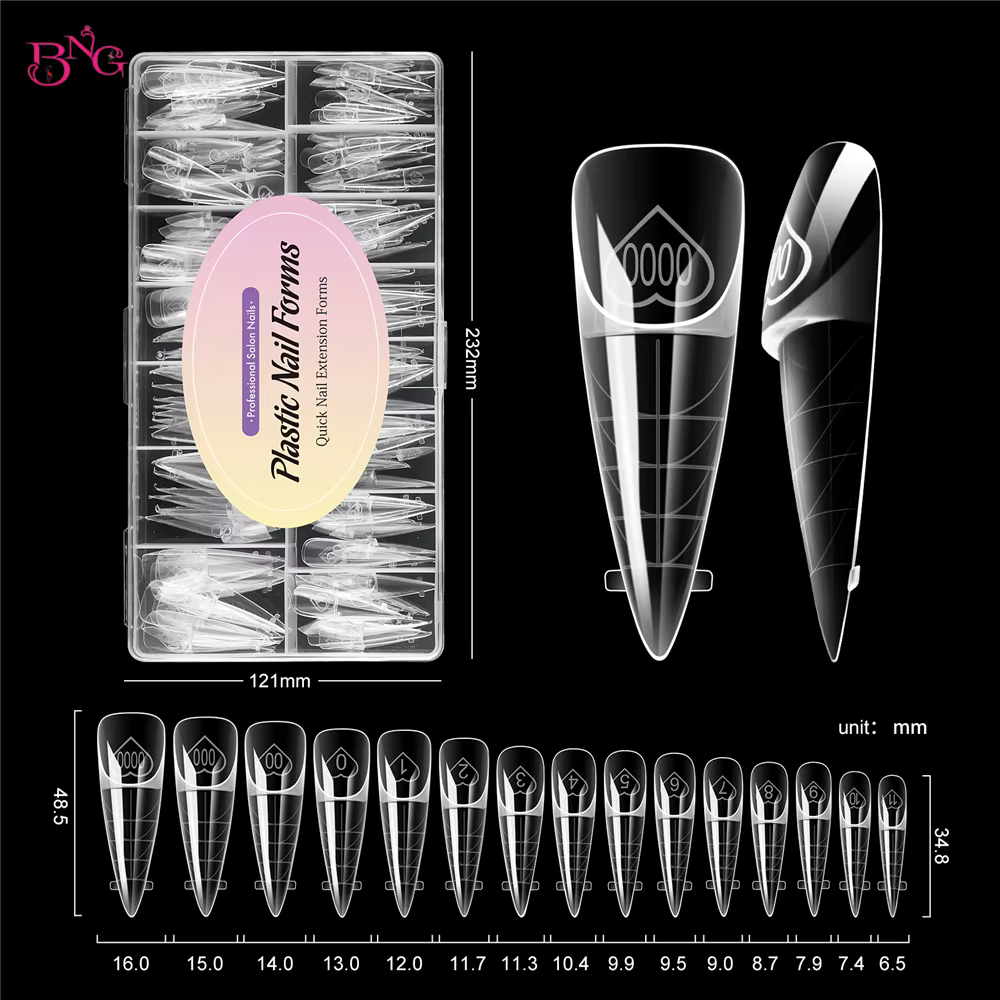 BNG Dual Forms pour Gel Constructeur, Formes Double Usage Stiletto, Carrées, French Space, pour Exte