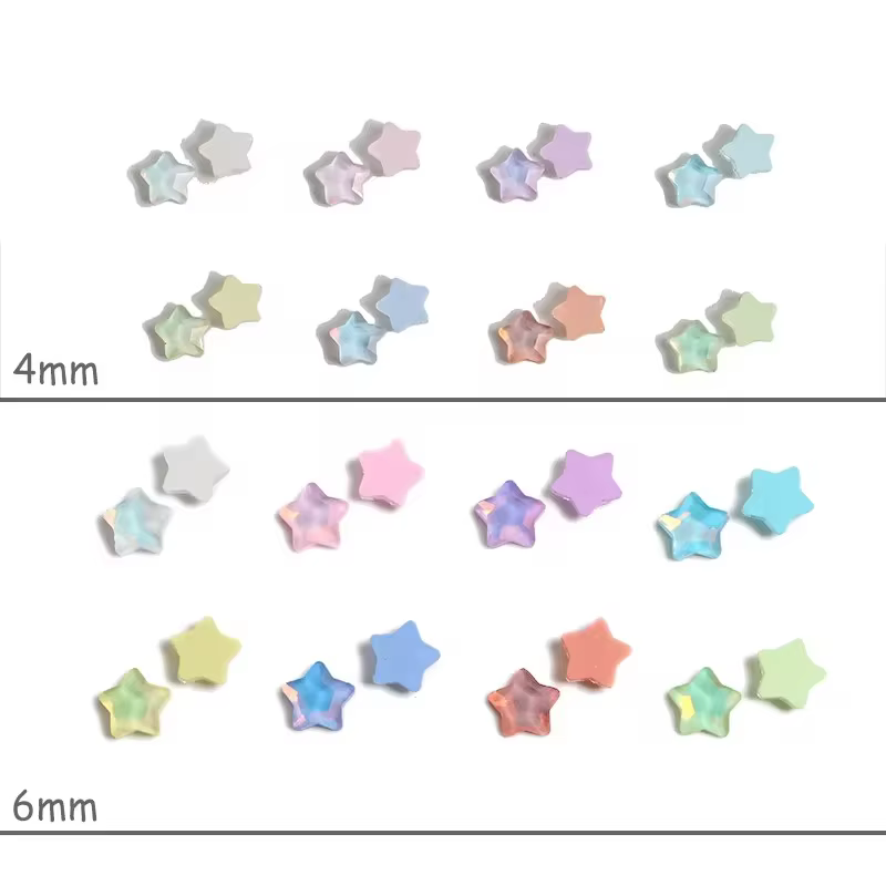 100 pièces mignon Mini moka couleur étoile 4MM dos plat verre cristal Nail Art strass bricolage manu
