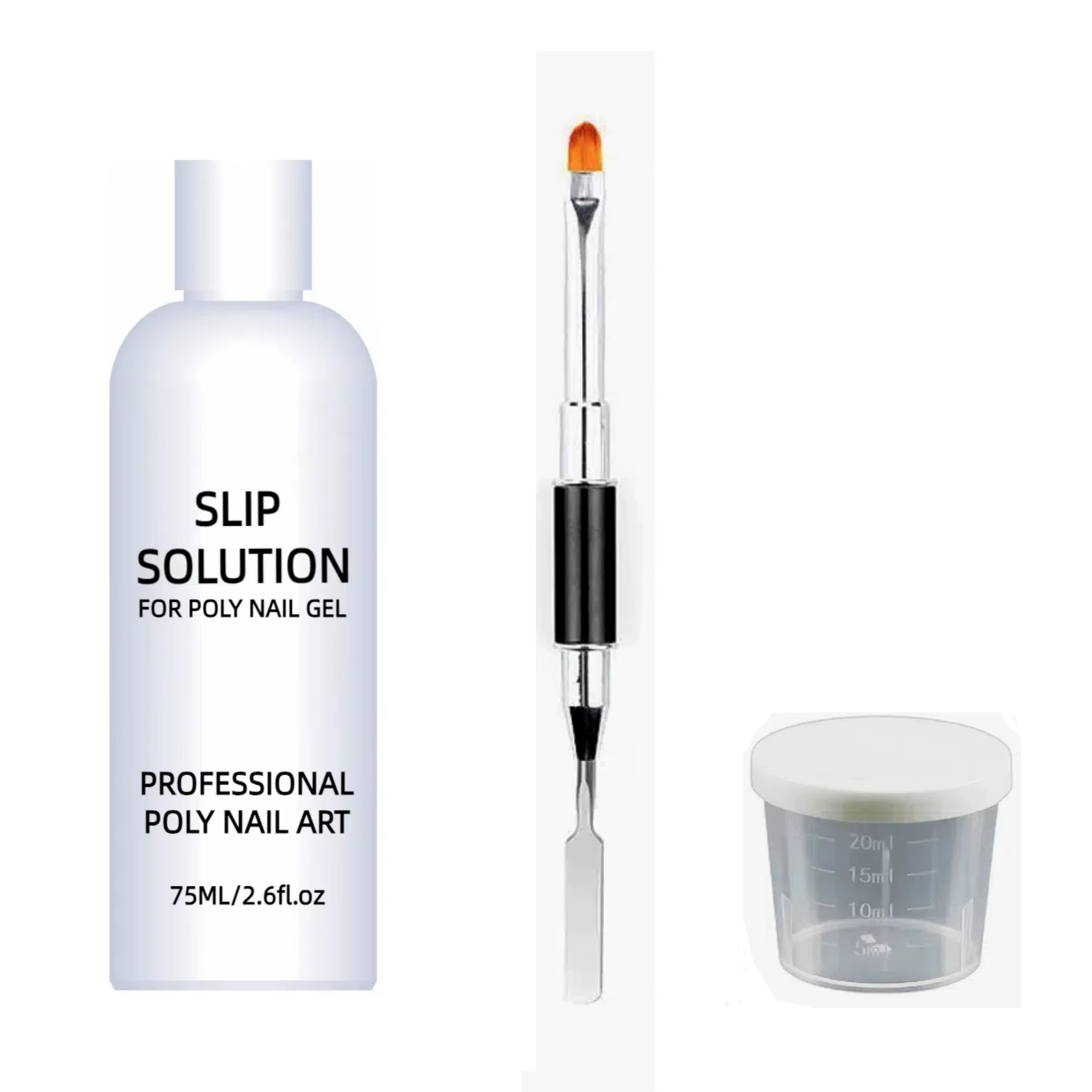 Kit de solution liquide pour polygel : 75 ml de solution liquide pour ongles en polygel, ongles en g