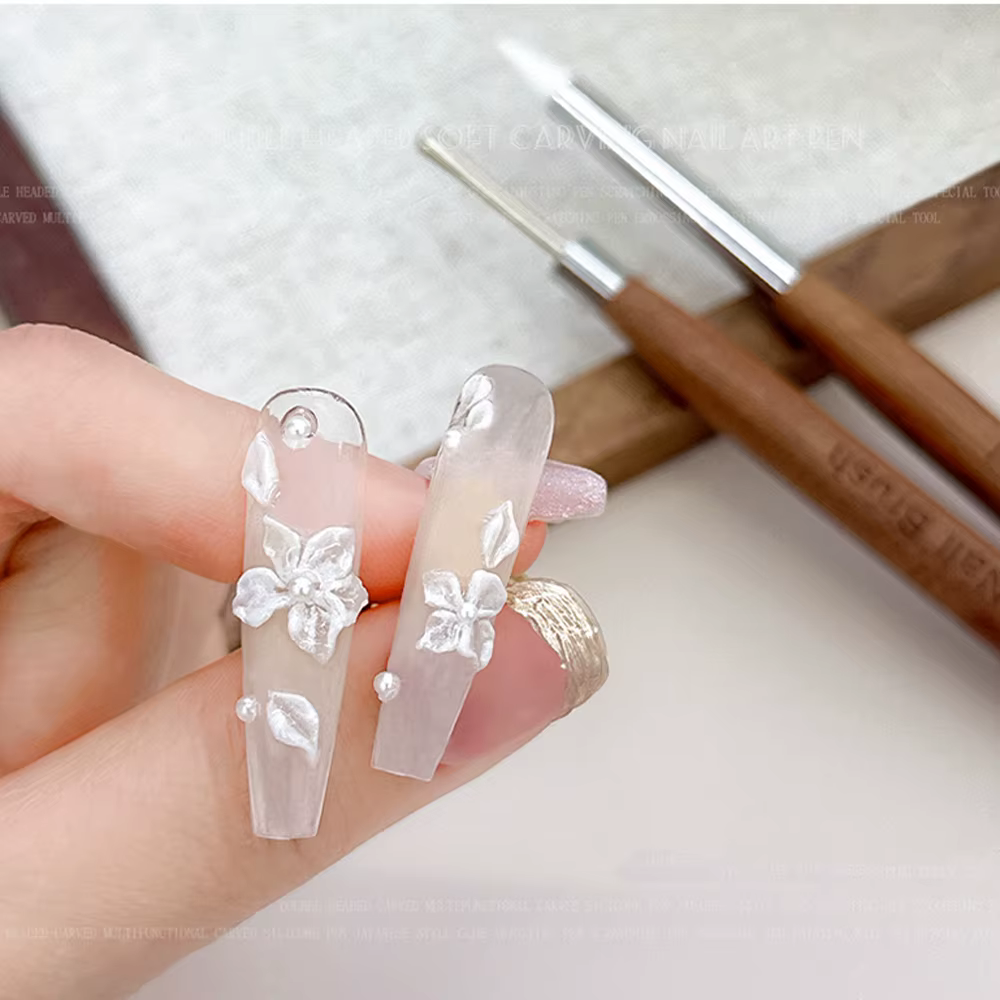 Stylo sculpté en Silicone à Double extrémité pour Nail Art, 16x1cm, mélange multifonction de Gel, st