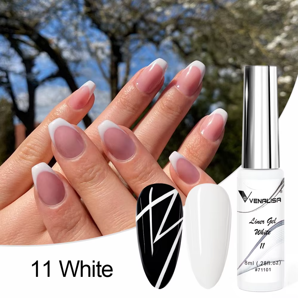 Venalisa Liner Gel 8ml vernis à ongles français UV LED peinture Gel Nail Art Design magnifique paill