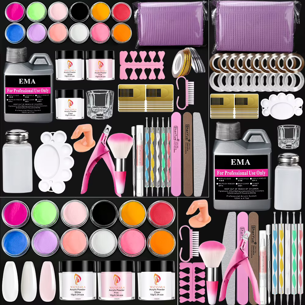 Kit d'ongles en poudre acrylique monomère, liquide acrylique pour Extension d'ongles, ensemble de ma