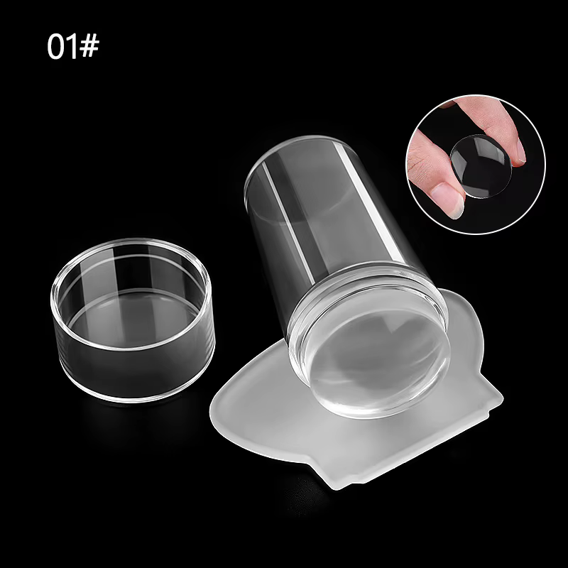 Kit de Plaques de Stamping pour Nail Art, Motifs Manucure Française, Pochoirs, Tampons, Grattoirs et