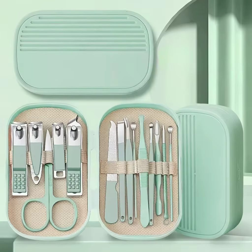 Ensemble de manucure et pédicure 14 en 1, kit de soin des ongles en acier inoxydable avec coupe-ongl