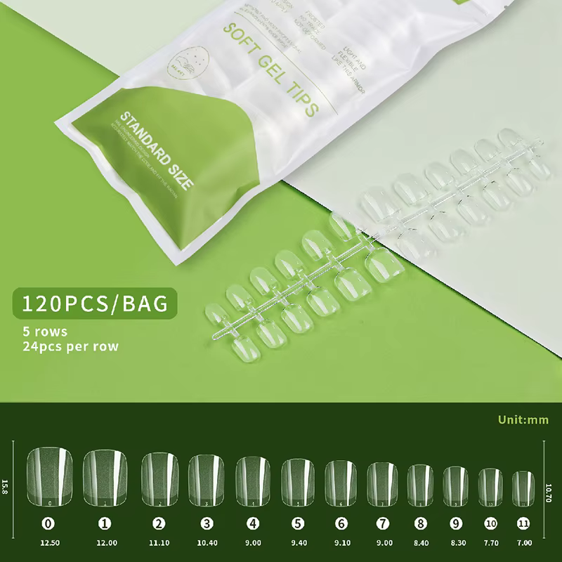 XXS – pointes de Gel souples en forme de cercueil Extra court, pour système d'extension d'ongles Gel