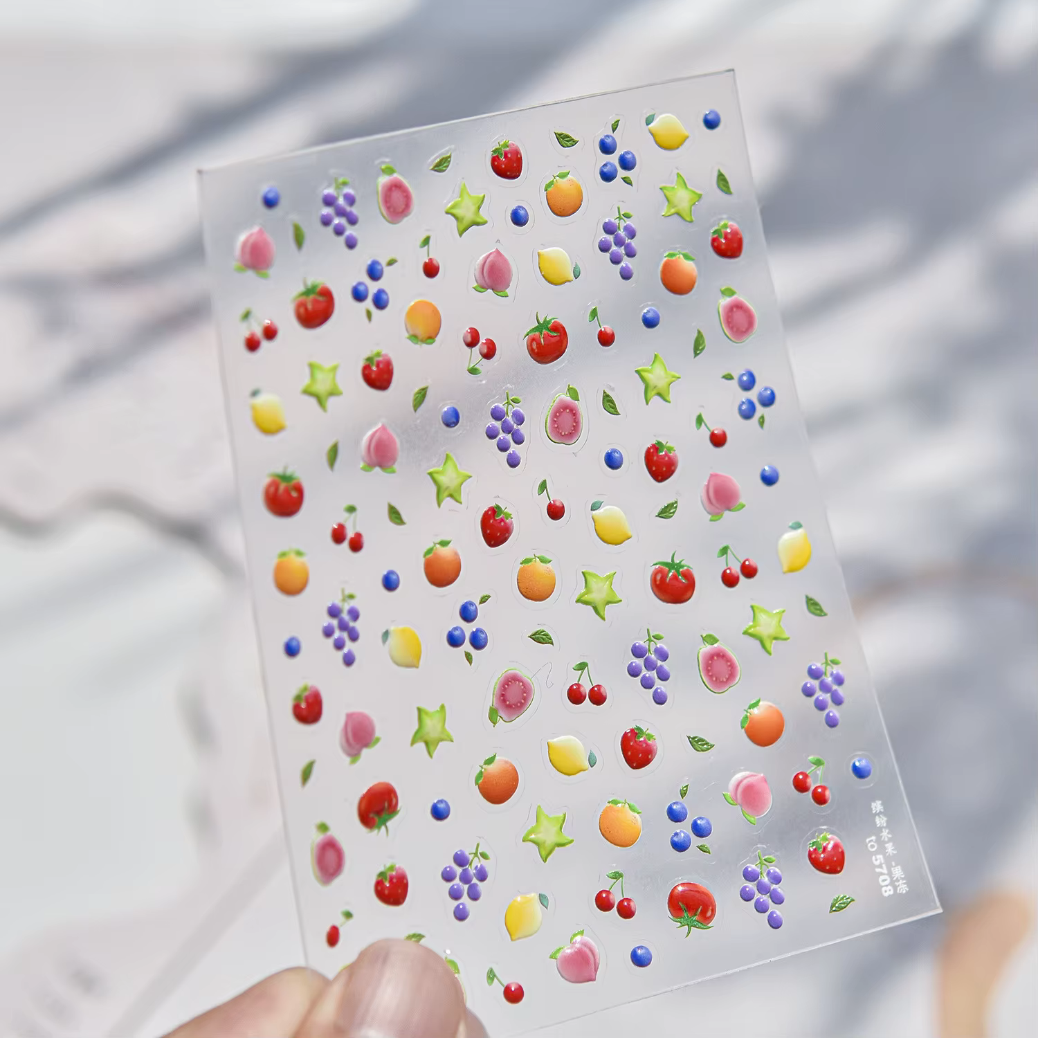 Autocollants pour ongles aux couleurs de la dopamine, motifs fruits, autocollants en gelée pour nail
