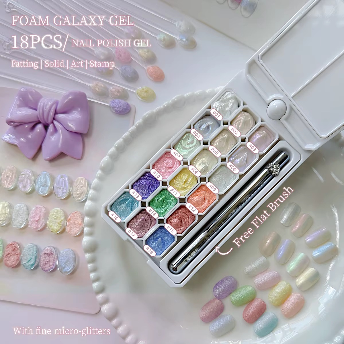 MORDDA 18 Couleurs Gel de modelage semi-solide en pot, haute saturation, populaire, pour manucure en