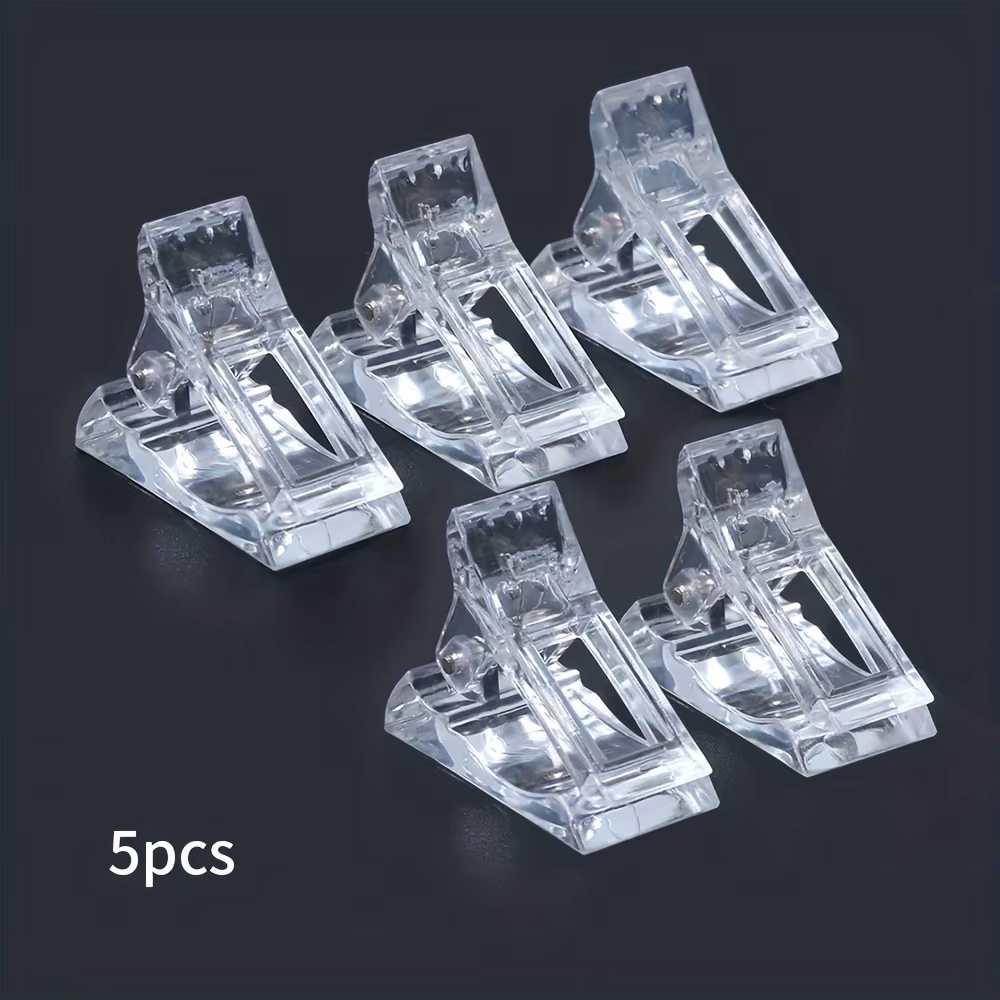 5 pinces à ongles en cristal pour extensions, pinces à colle en cristal, adaptées aux salons de manu