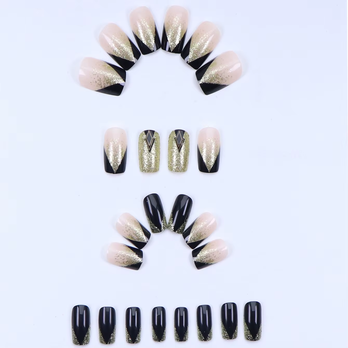 24 pièces d'ongles français courts avec 1 gelée et 1 lime à ongles 24 pièces d'ongles français court