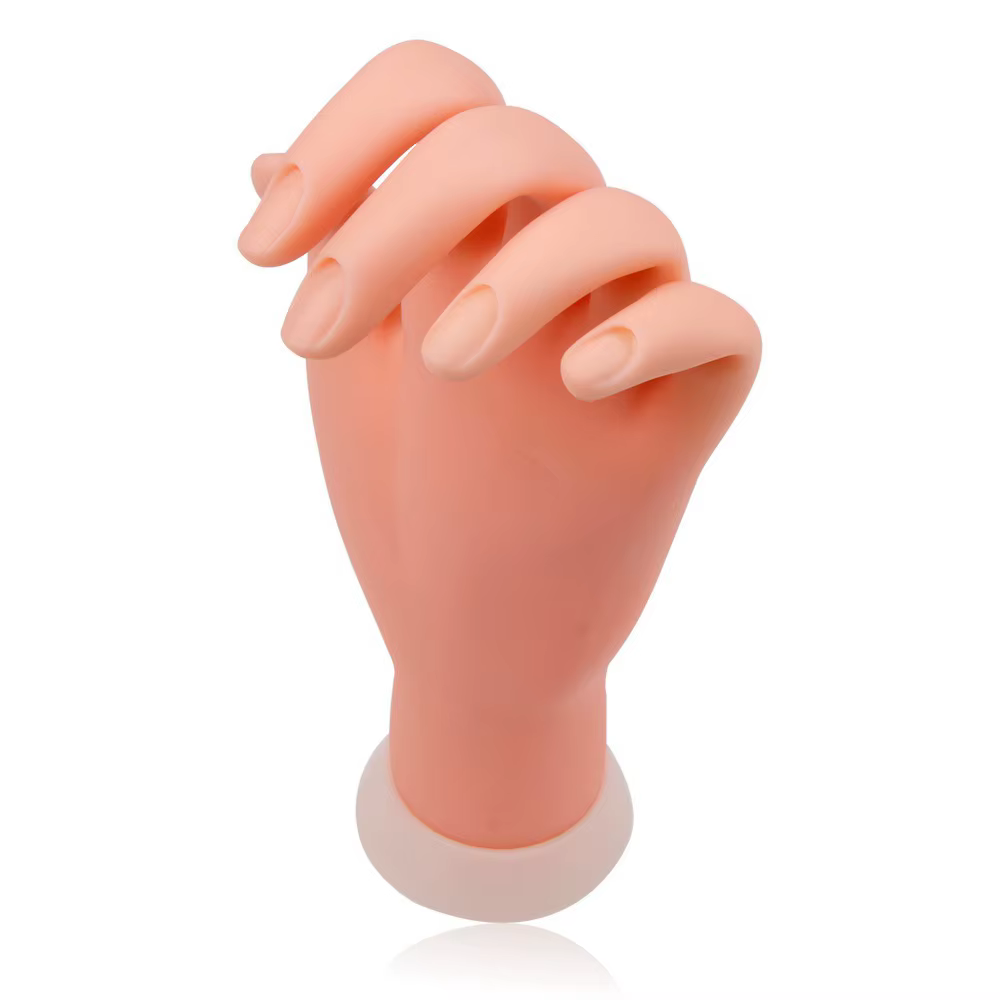 Silicone Nail Art pratique main acrylique faux ongles formation ongles modèle doux Flexible pliable 