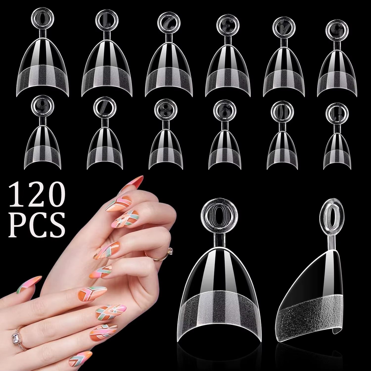 100 faux ongles en forme de bec de canard, personnalisés, attrayants, ensemble de nail art blanchiss