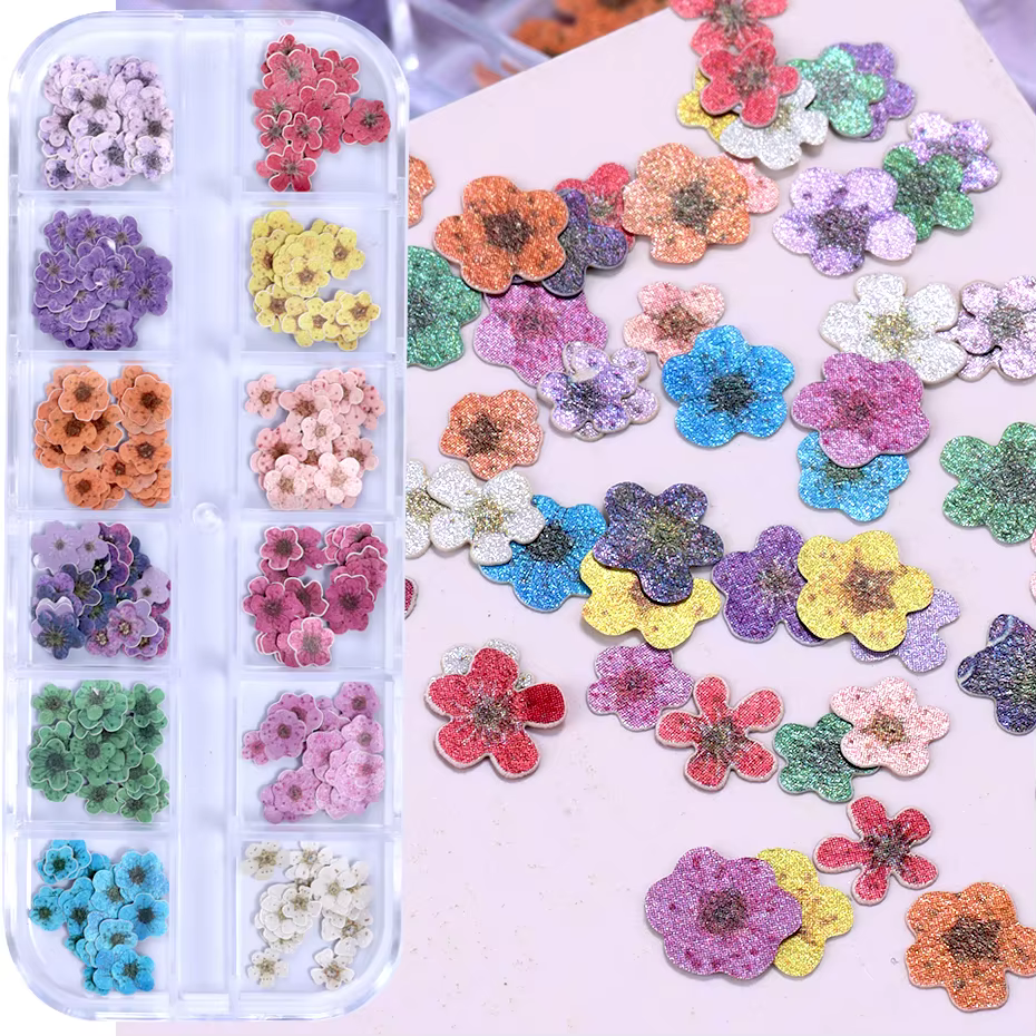 12 grilles 3D fleur colorée Ultra-mince résine remplissage pâte de bois tranche petite marguerite on