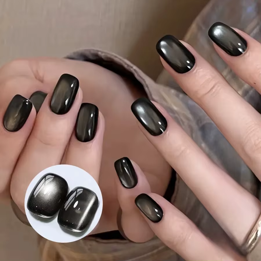 1-24 pièces WS Style japonais verre noir chat Gel magnétique vernis à ongles Nail Art manucure Varni