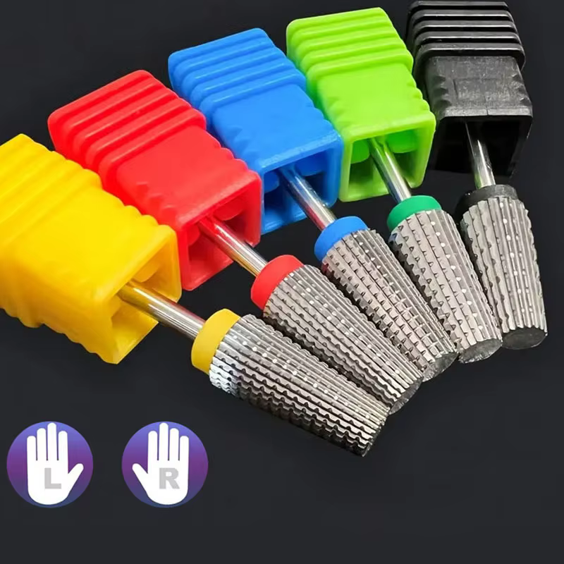 Foret à ongles en céramique 5 en 1, pour perceuse électrique, fraise à tige de 3/32 pouces, retrait