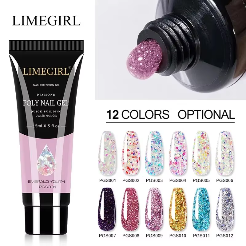 Gel pour ongles en Poly Extension, 15ml, Design de manucure acrylique, 24 couleurs, vernis UV, const