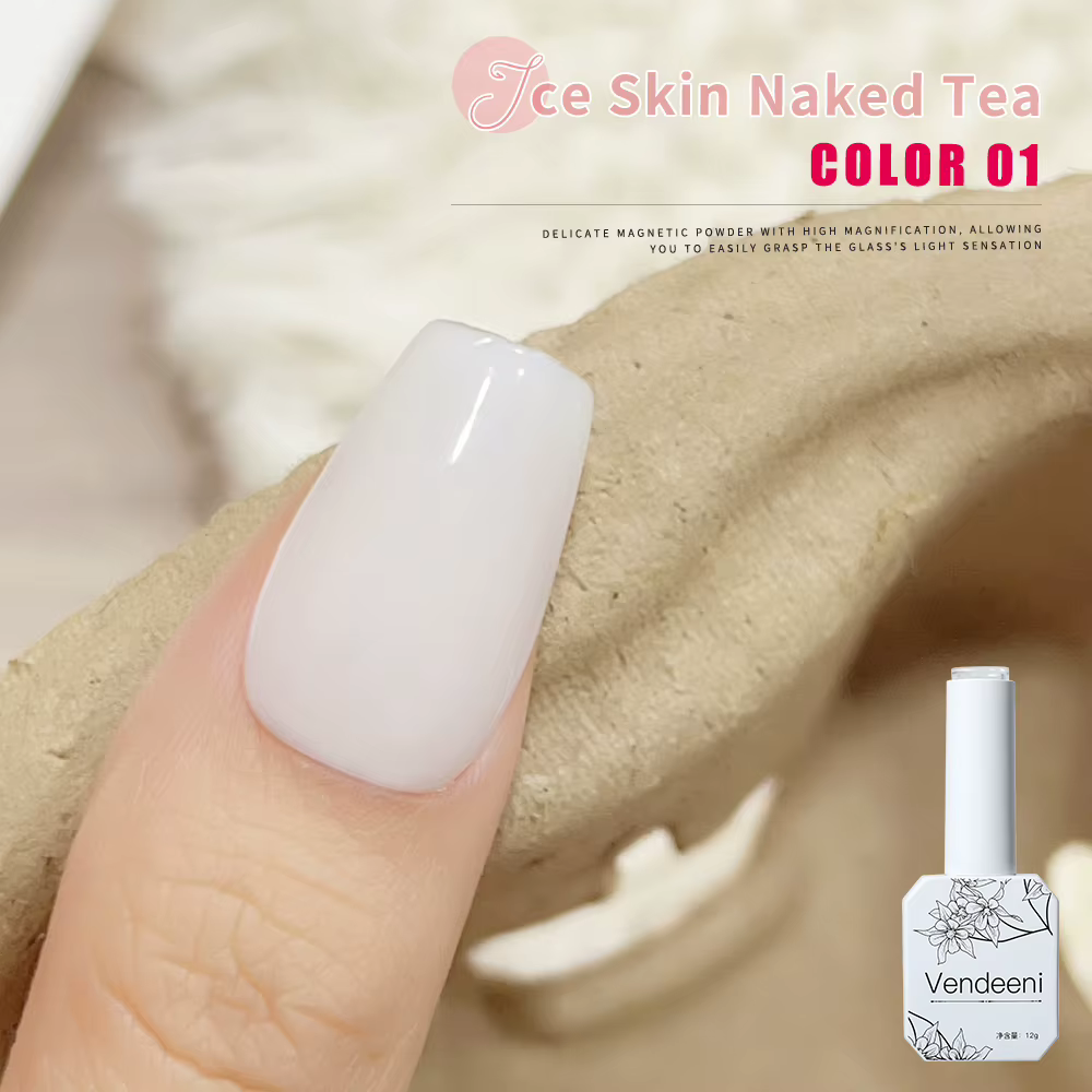 Vendeeni 12 couleurs gelée Gel vernis à ongles peau Semi-transparente couleur nue rose Nail Art Gel 