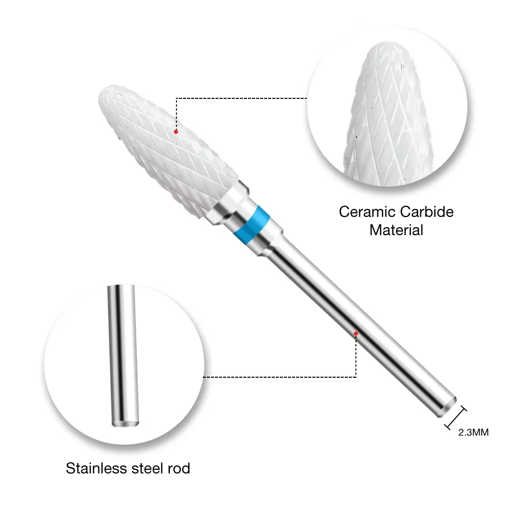 Foret à ongles en carbure de céramique, fraise rotative, fraise, perceuse électrique pour outils de 