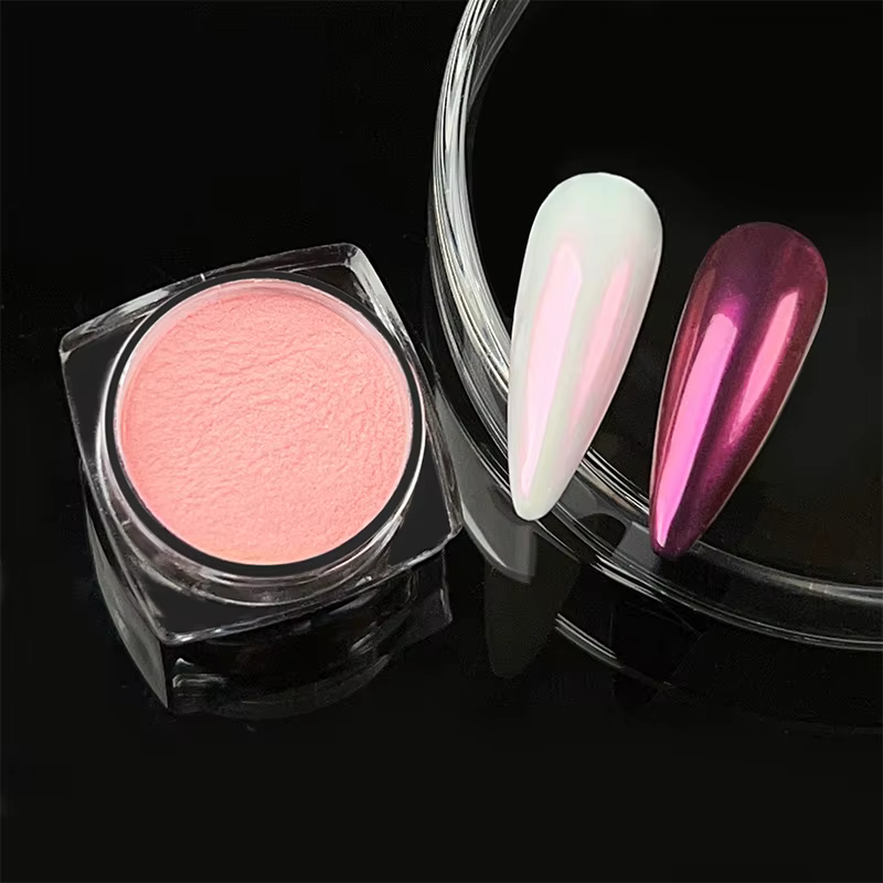 NICOLE DIARY – poudre à ongles en perles blanches brillantes, placage au clair de lune, Pigments eff