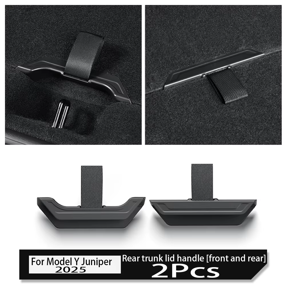 Pour Tesla nouveau modèle Y Juniper 2025 2 pièces couvercle de coffre poignée corde Nylon + ABS couv