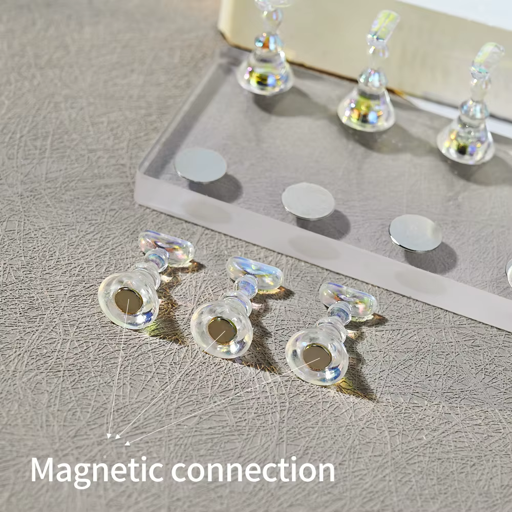 Support magnétique Transparent pour faux ongles Aurora, 5/10 pièces, présentoir à pression sur les o
