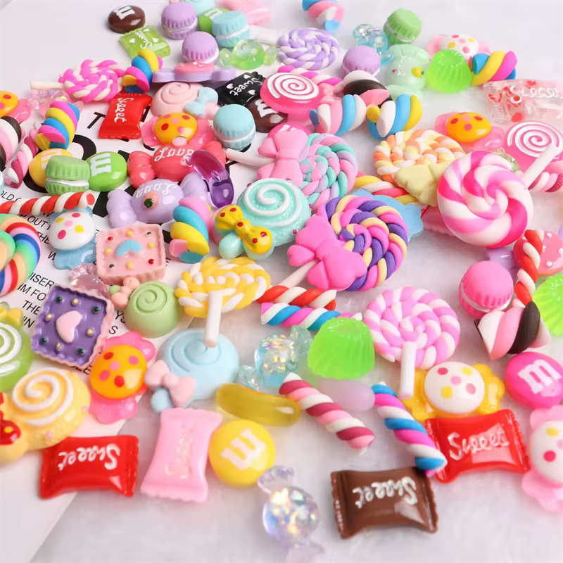 Accessoires multi-formes Kawaii pour Nail Art, breloques, bonbons sucrés, ours gommeux, sucette en r