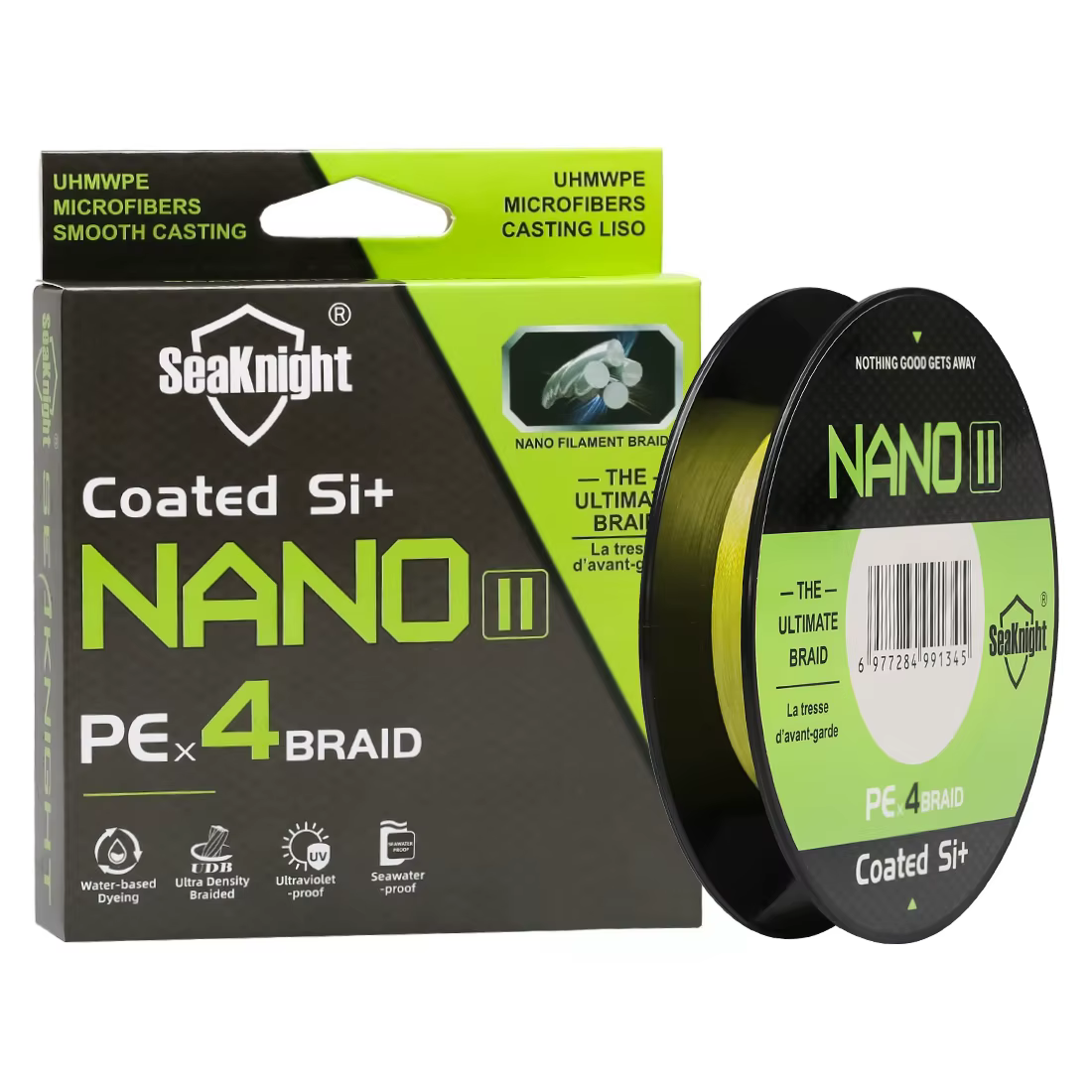 Ligne de pêche tressée SeaKnight Brand NANOII 300M, 4 brins, ligne PE, eau douce/eau de mer, nouveau