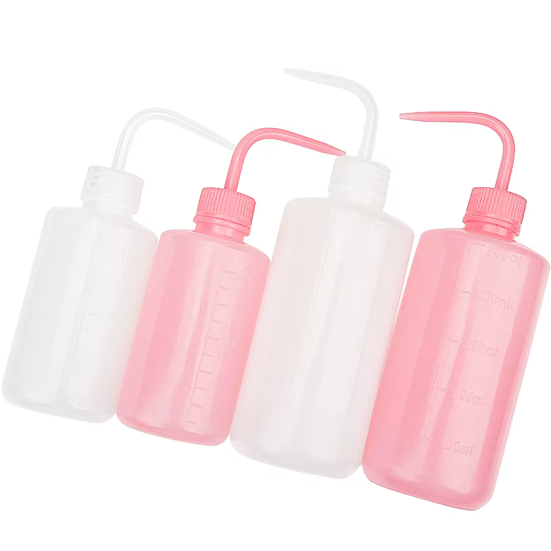 Bouteille de lavage de cils propre avec bec incurvé, bouteille de démaqucorporelle, lavage par souff