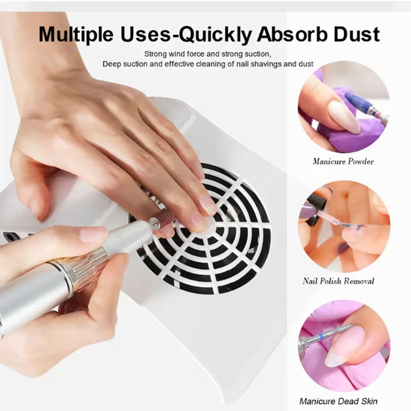 Aspirateur collecteur de poussière d'ongles, Machine-outils de manucure, forte puissance, faible bru