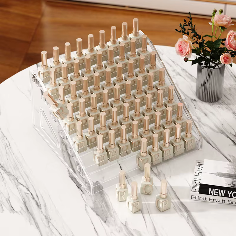 Présentoir de vernis à ongles en acrylique, 3/4/5/6/7 couches, organisateur de cosmétiques Transpare