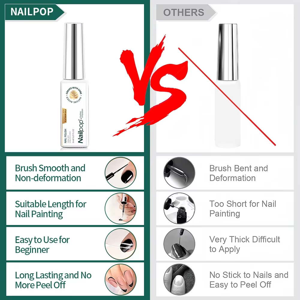 NAILPOP Gel vernis à ongles Liner 8ML 5 couleurs Nail Art peinture Gel pour pointes françaises tourb