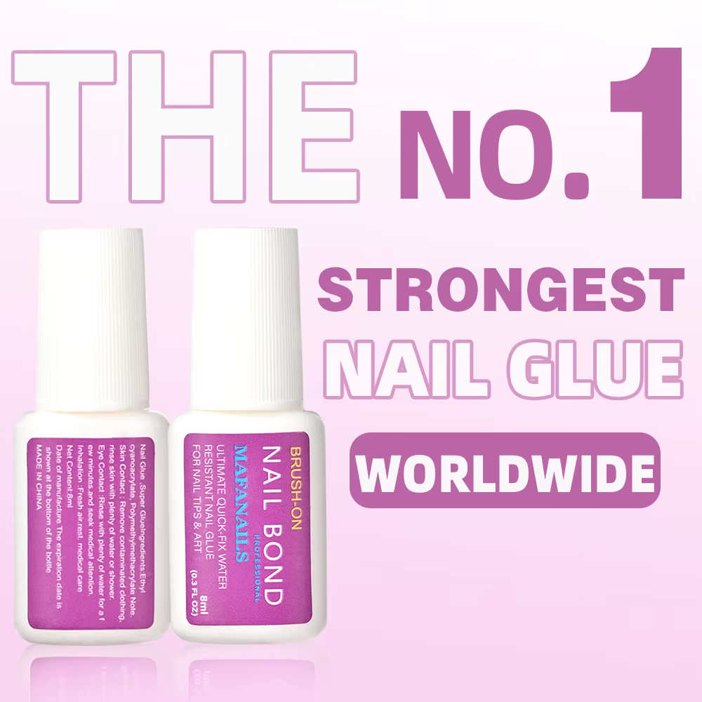 1 ensemble de colle adhésive pour ongles à séchage rapide, 8ml, faux-points en acrylique, strass, li