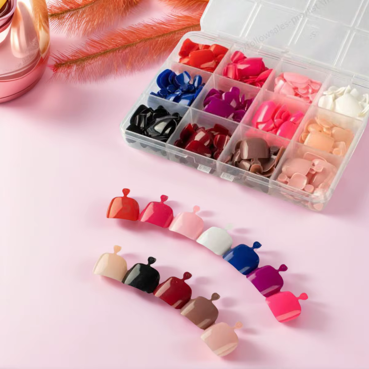 96/288 pièces couleur unie presse sur les ongles courts carrés couverture complète faux ongles d'ort