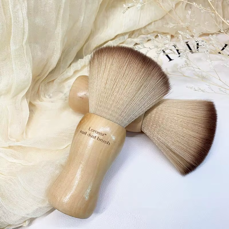 Professionnel moelleux ongles Art brosse ronde manche en bois nettoyage de la poussière brosse de ma