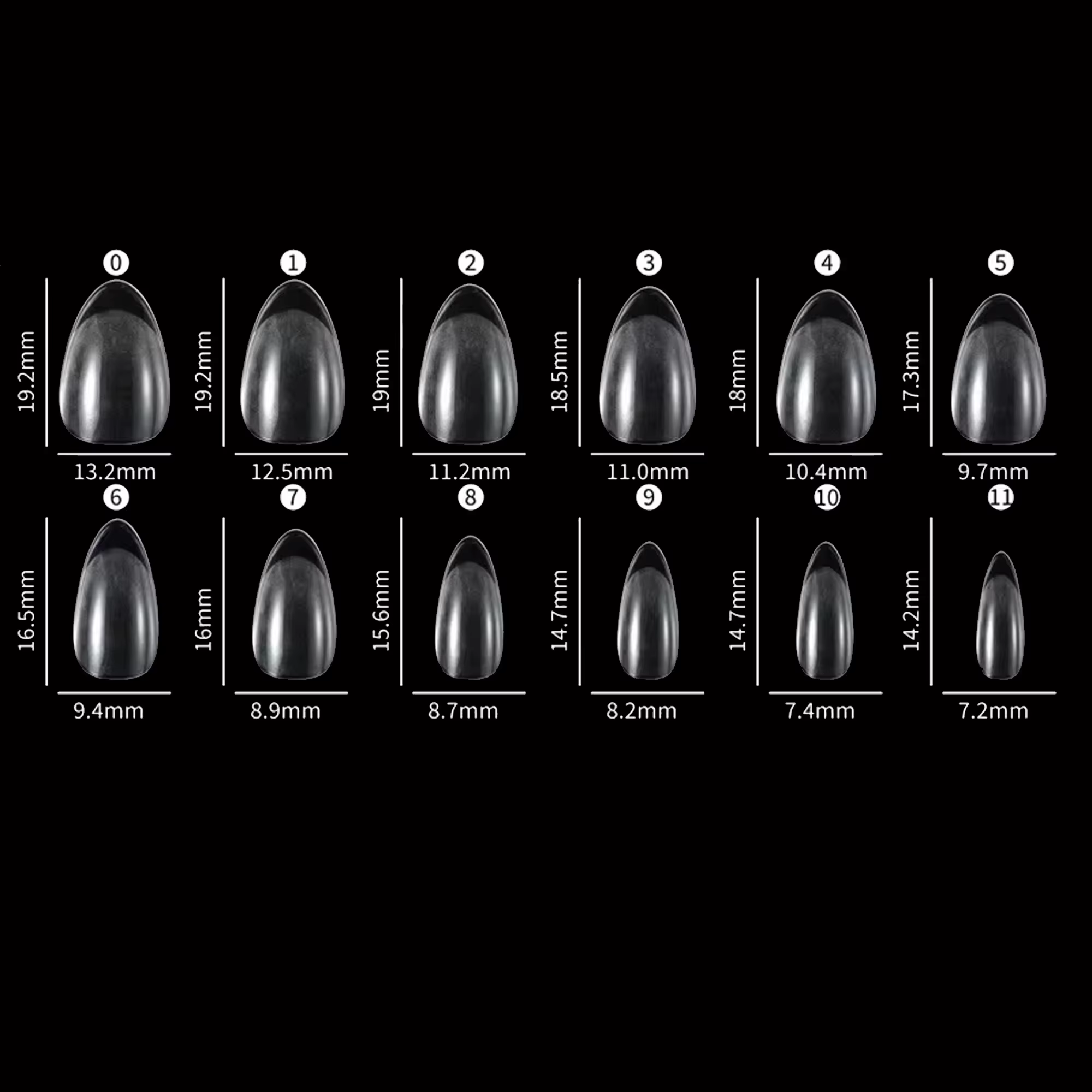 240 pièces XXS Super court amande couverture complète sculpté doux Gel ongles conseils presse sur fa