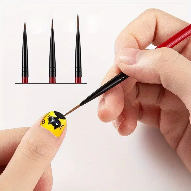 Pinceau de peinture pour Nail Art, 3 pièces/ensemble, stylo à dessin de ligne à fines rayures, point