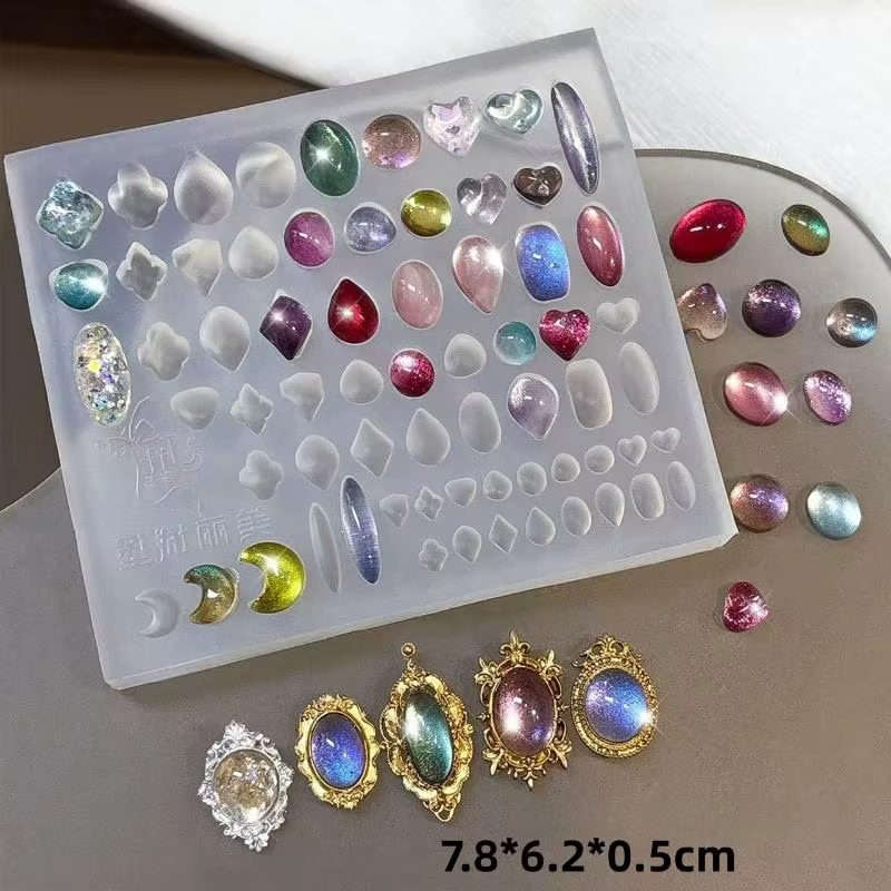 Moule en silicone 3D Rétro Gem Baroque Coquillage en relief pour Nail Art, Design Cadre Photo Transp