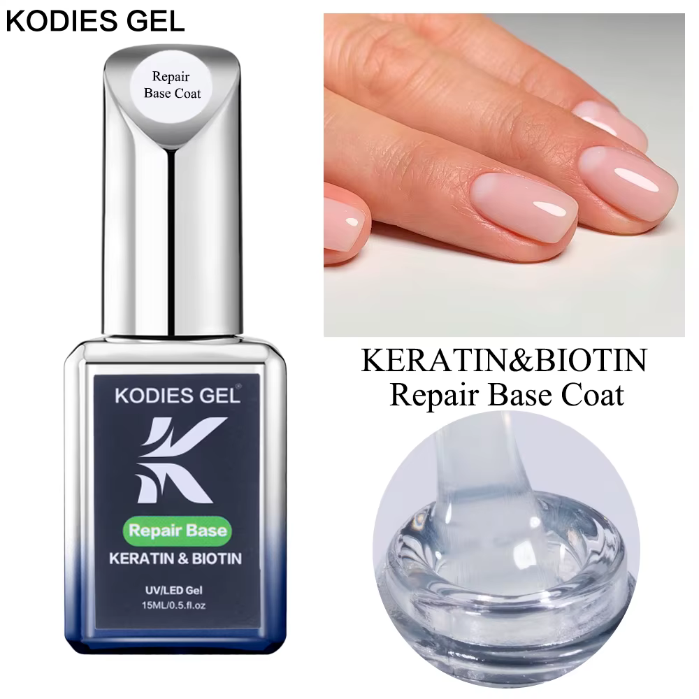 KODIES GEL 2024 nouvelle couche de Base de réparation Gel vernis à ongles UV/LED 15ML kératine bioti