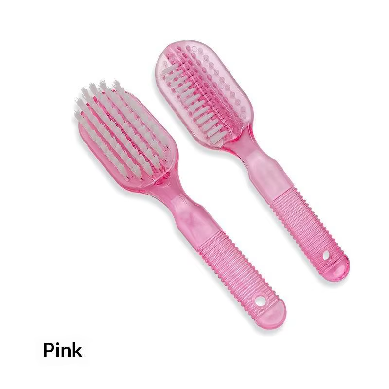 Brosse à ongles à poils rigides, manche antidérapant coloré, brosse durable pour manucure et pédicur
