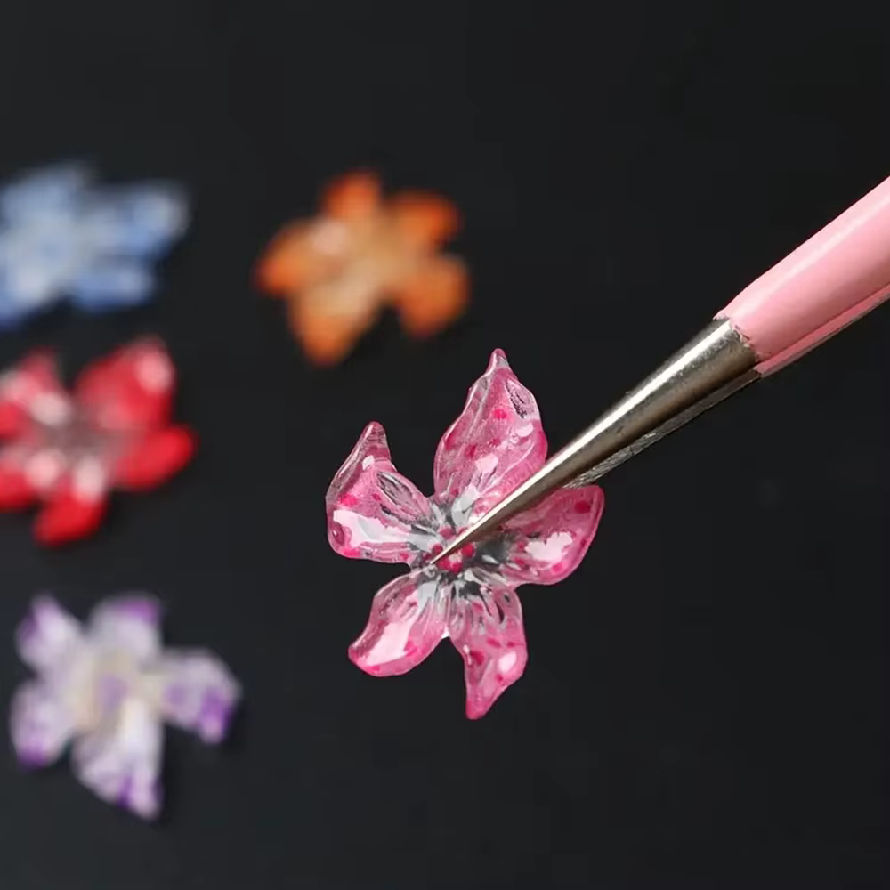 Décoration d'ongles mixte de fleurs hawaïennes, 60 pièces, dégradé 3D, fleur de cerisier, cristal, c